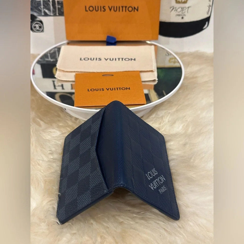 🔥 LOUIS VUITTON Damier Graphite Brazza Pocket Organizer Wallet Full Inclusion